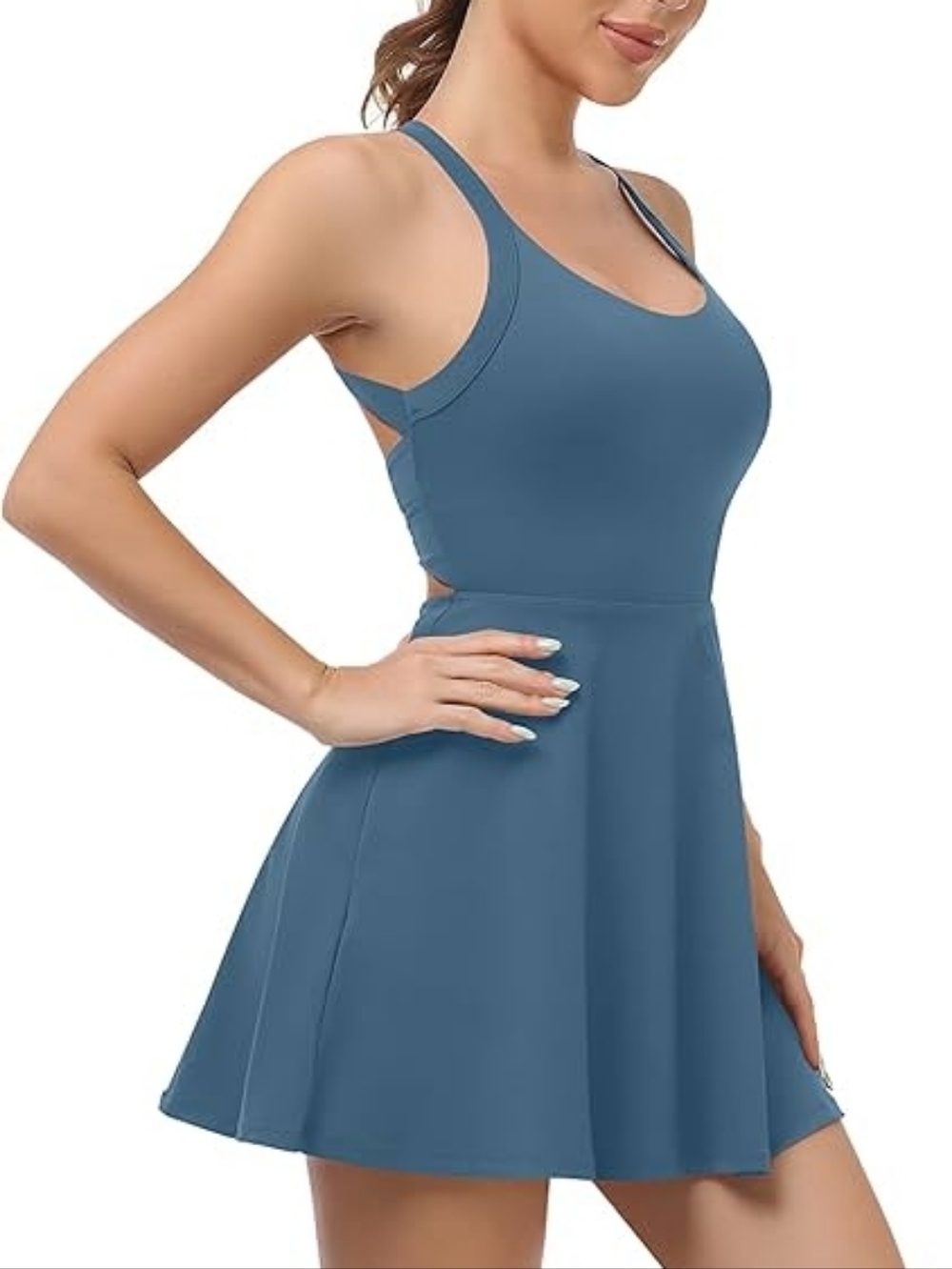 Active Dress with Built-in Shorts and Bra-Workout Athletic Activewear